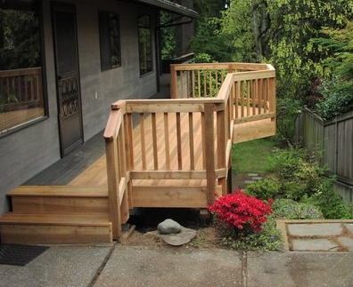 Second level deck/balcony built by landscape company, Environmental Construction