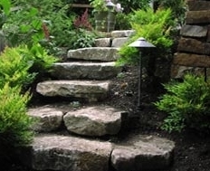 Stone landscaping steps